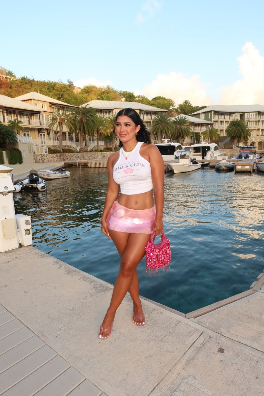 Ariza Pink Big Sequin Skirt (Corre pequeña)