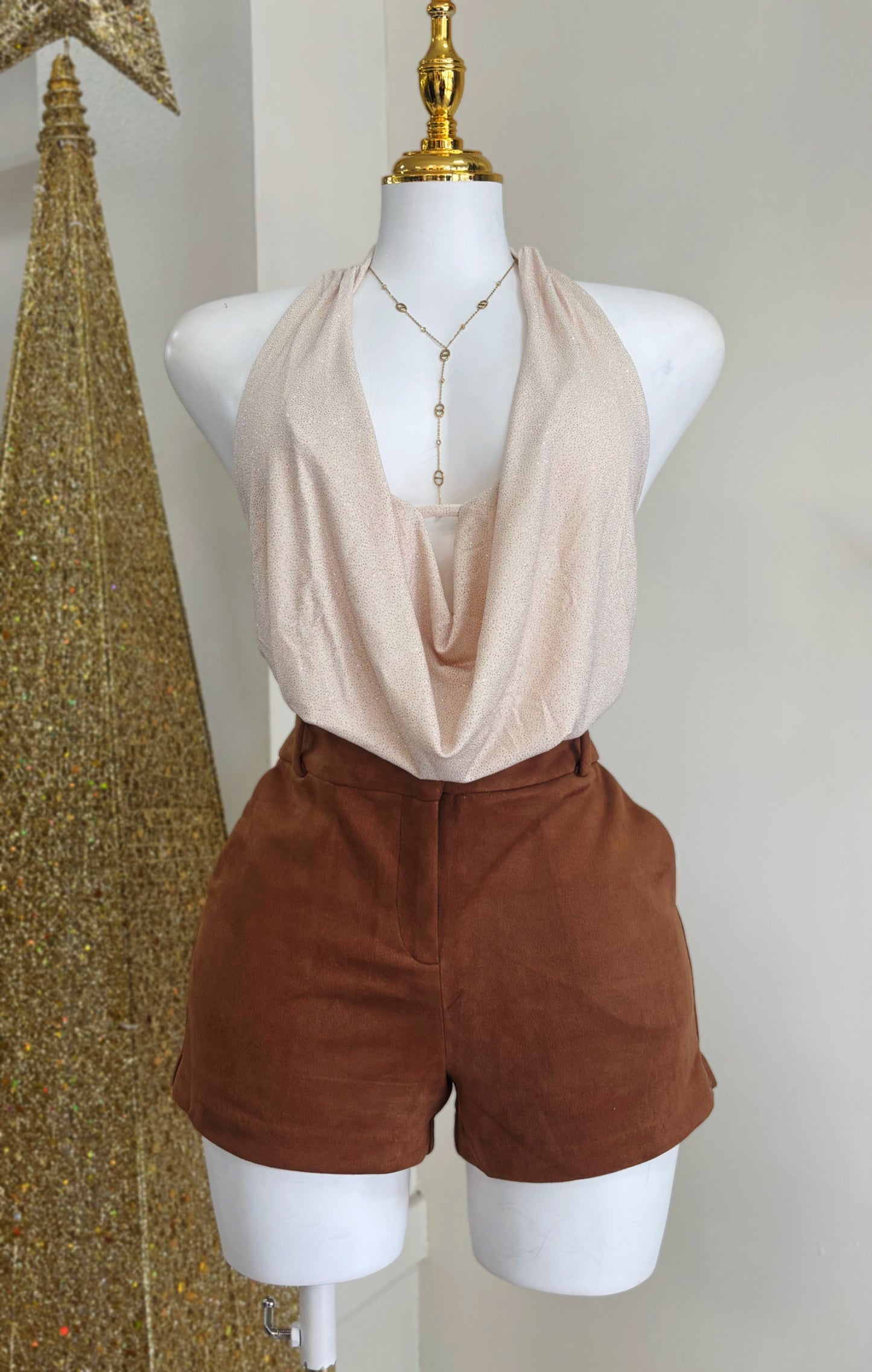 Merida Suede Short Dress (Camel)