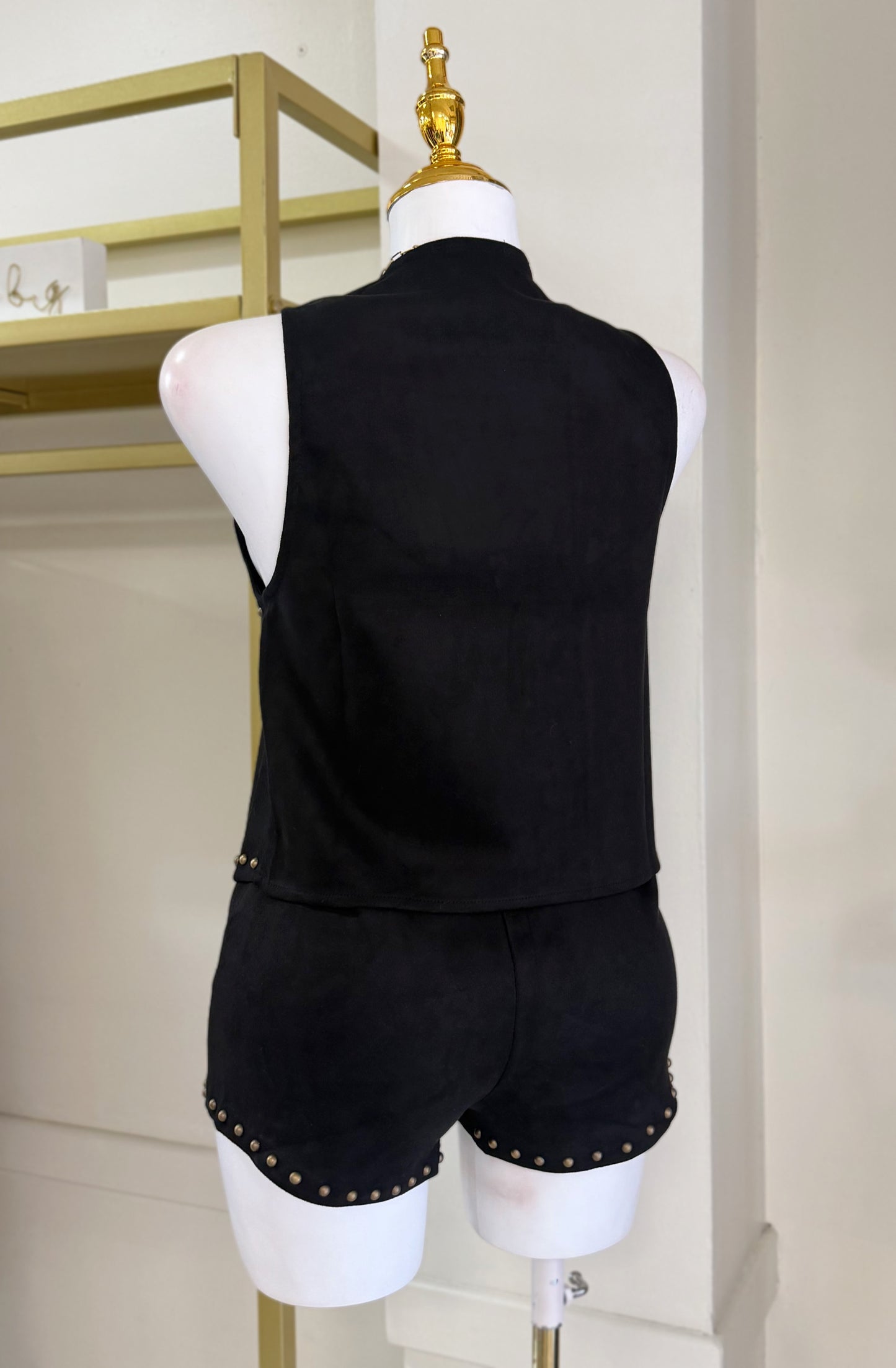 Emma Suede Short Set (Black)
