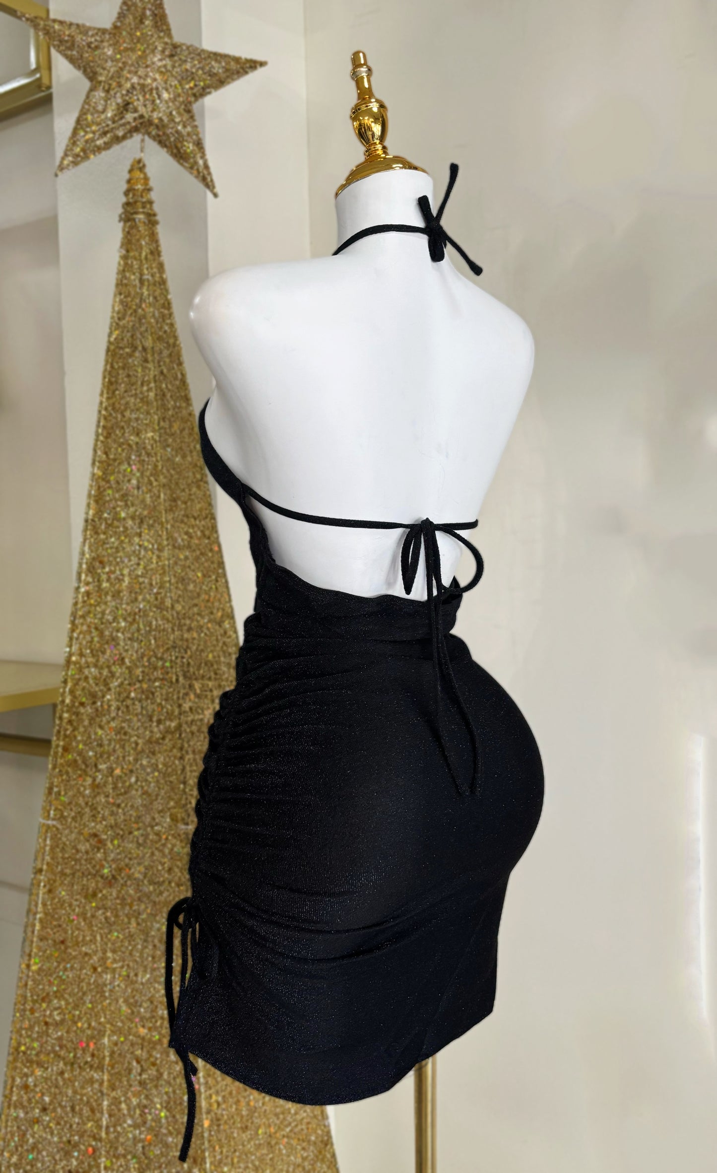 Nahira Black Glitter Dress