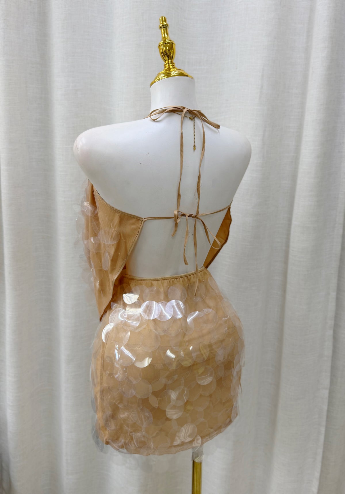 Isabella Big Sequin Skirt Set (Nude)