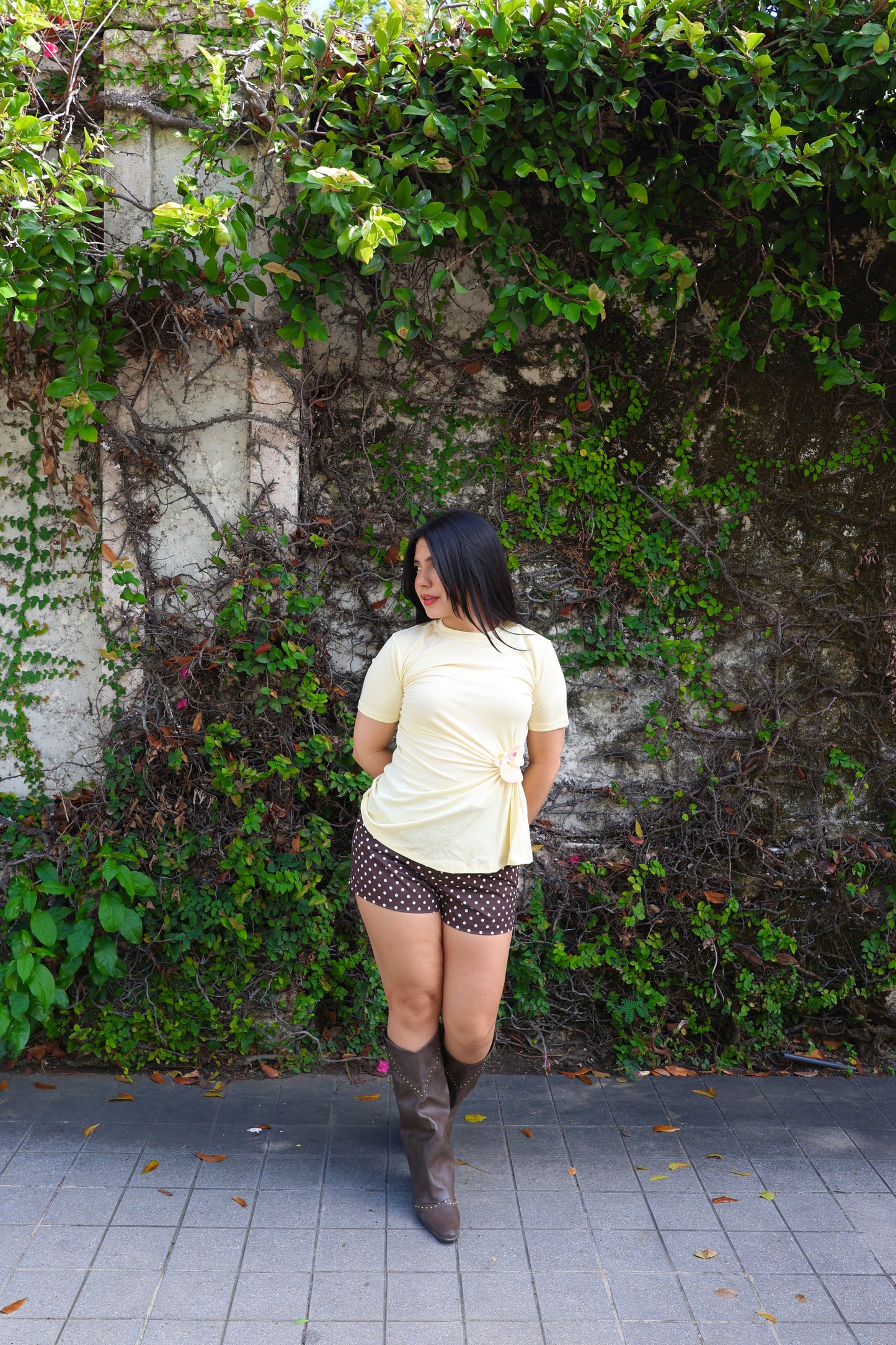 Laiza Orchid Detail Tshirt (Yellow)