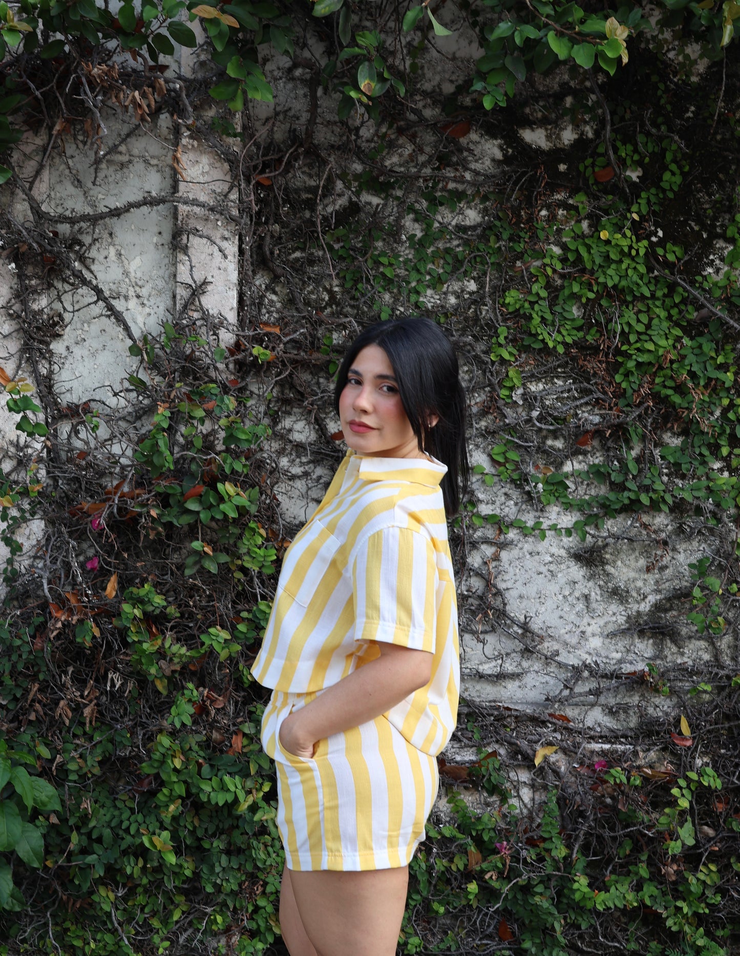 Tatiana Stripe Short Set (Yellow)