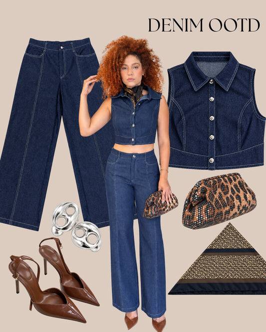 Romira Denim Pant Set (No Stretch)