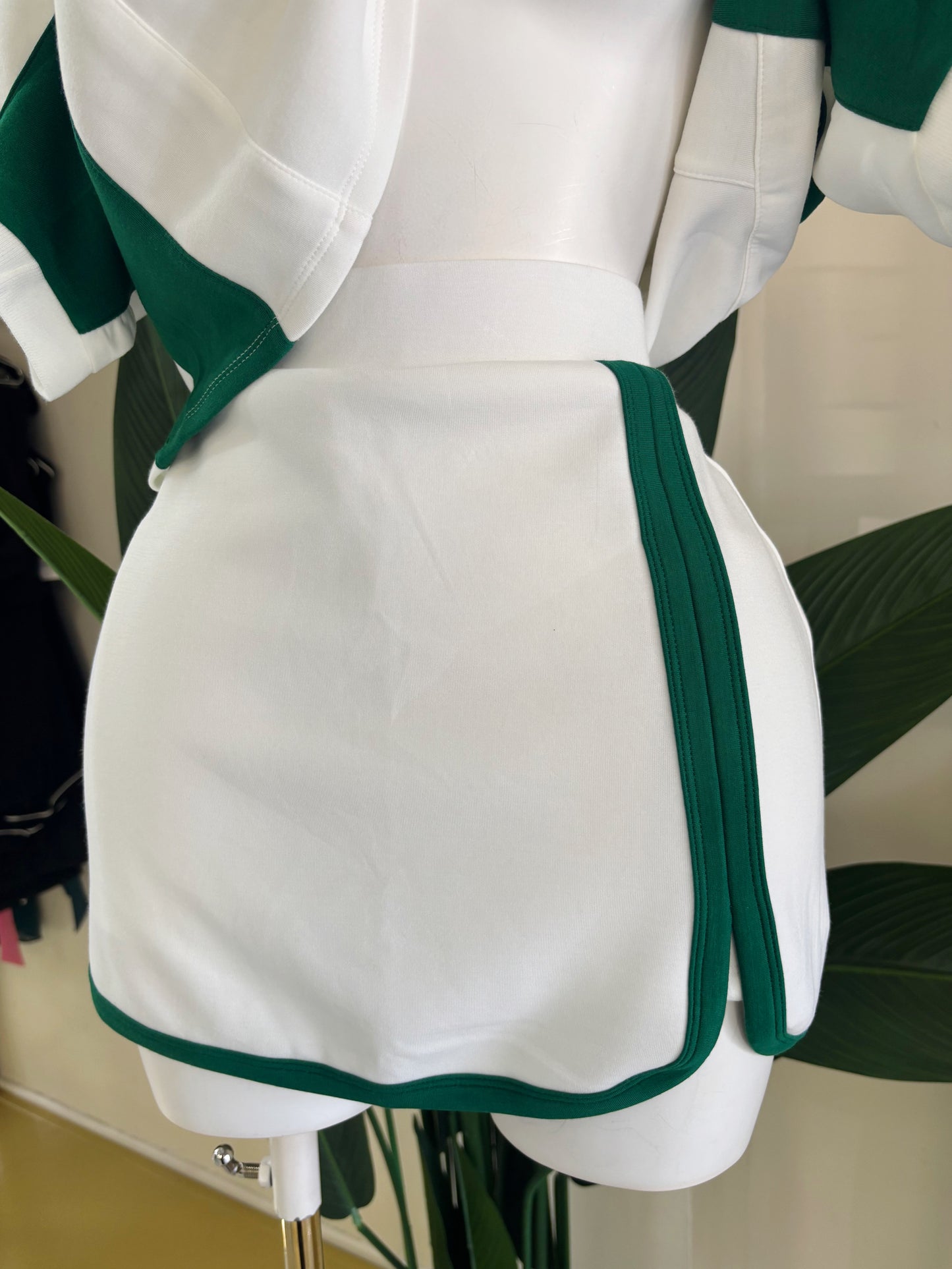 Camile Skort Set (White/Green)
