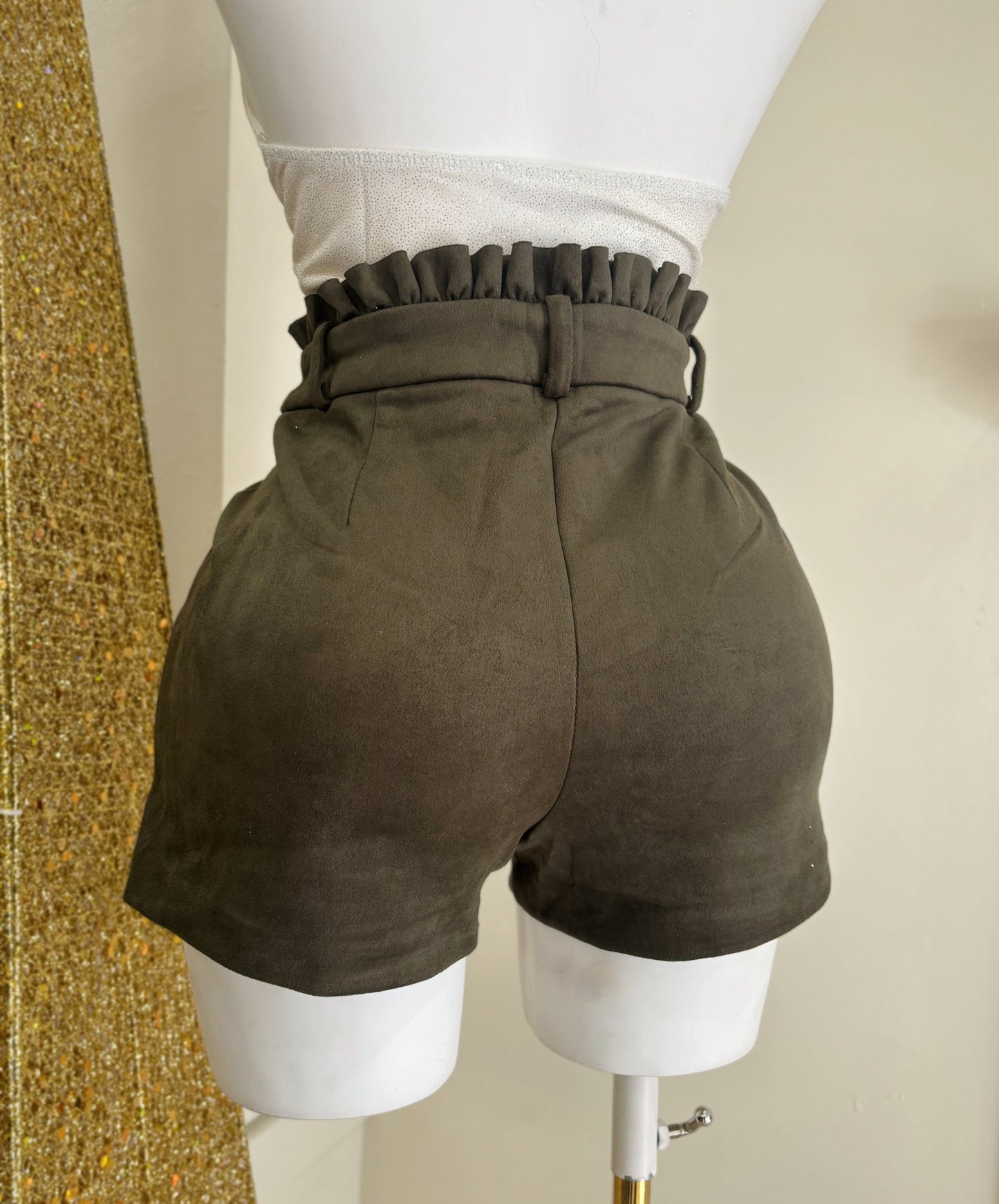 Merida Suede Short Dress (Olive)