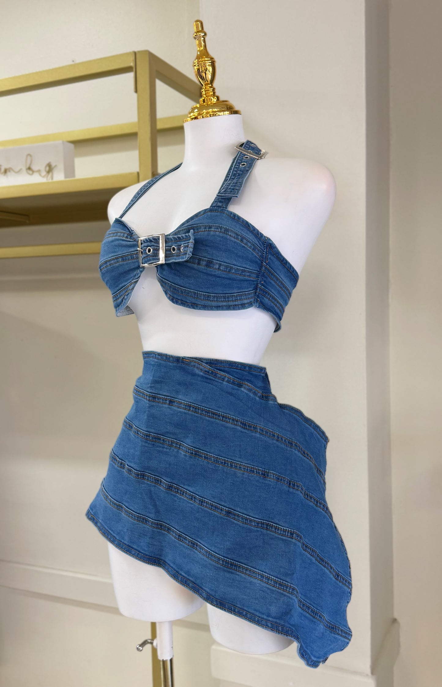 Kamilah Denim Skirt Set