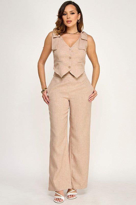 Gabriela Bow Detail Pant Set