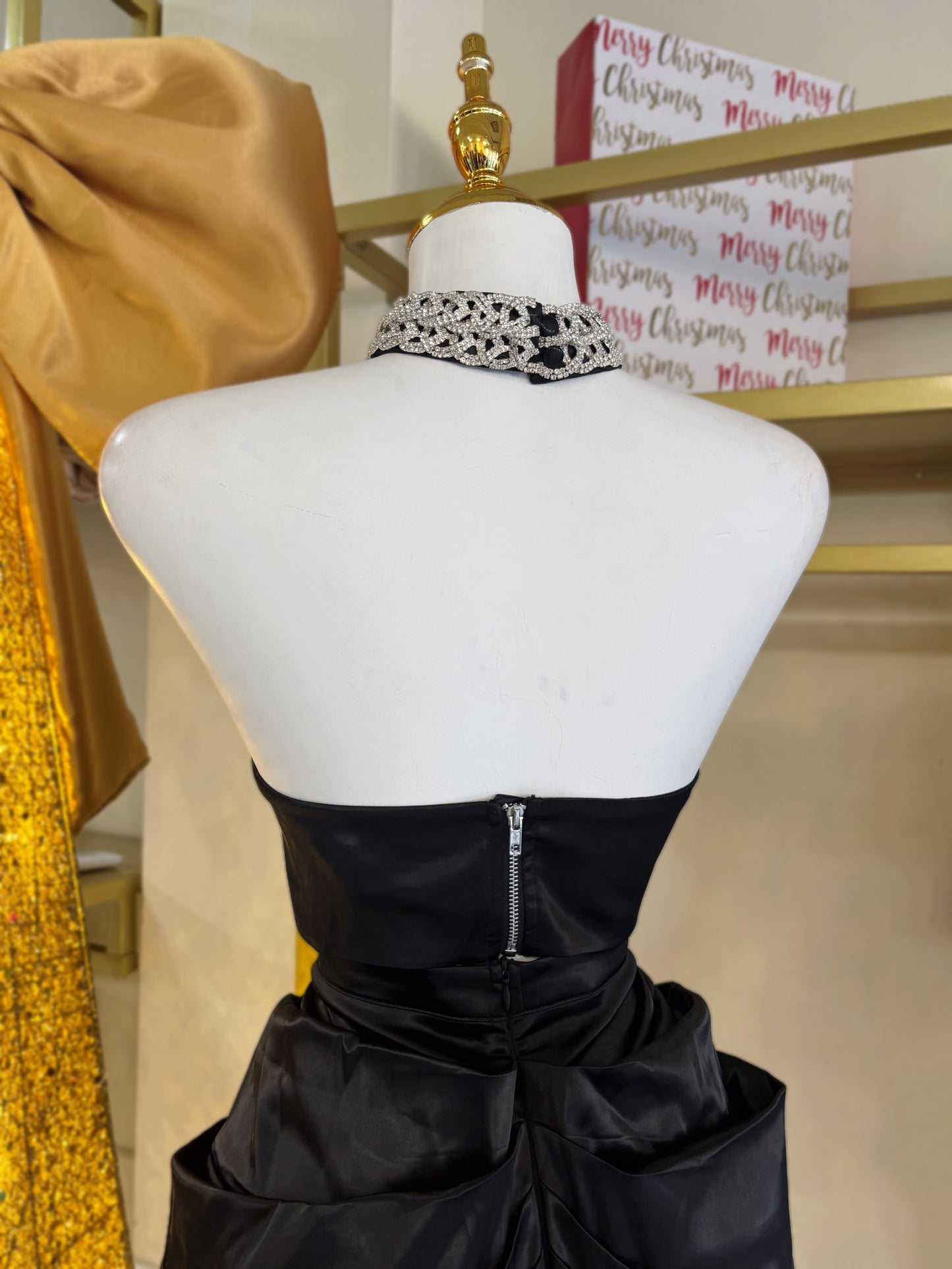 Zahira Diamonds Neck Skirt Set