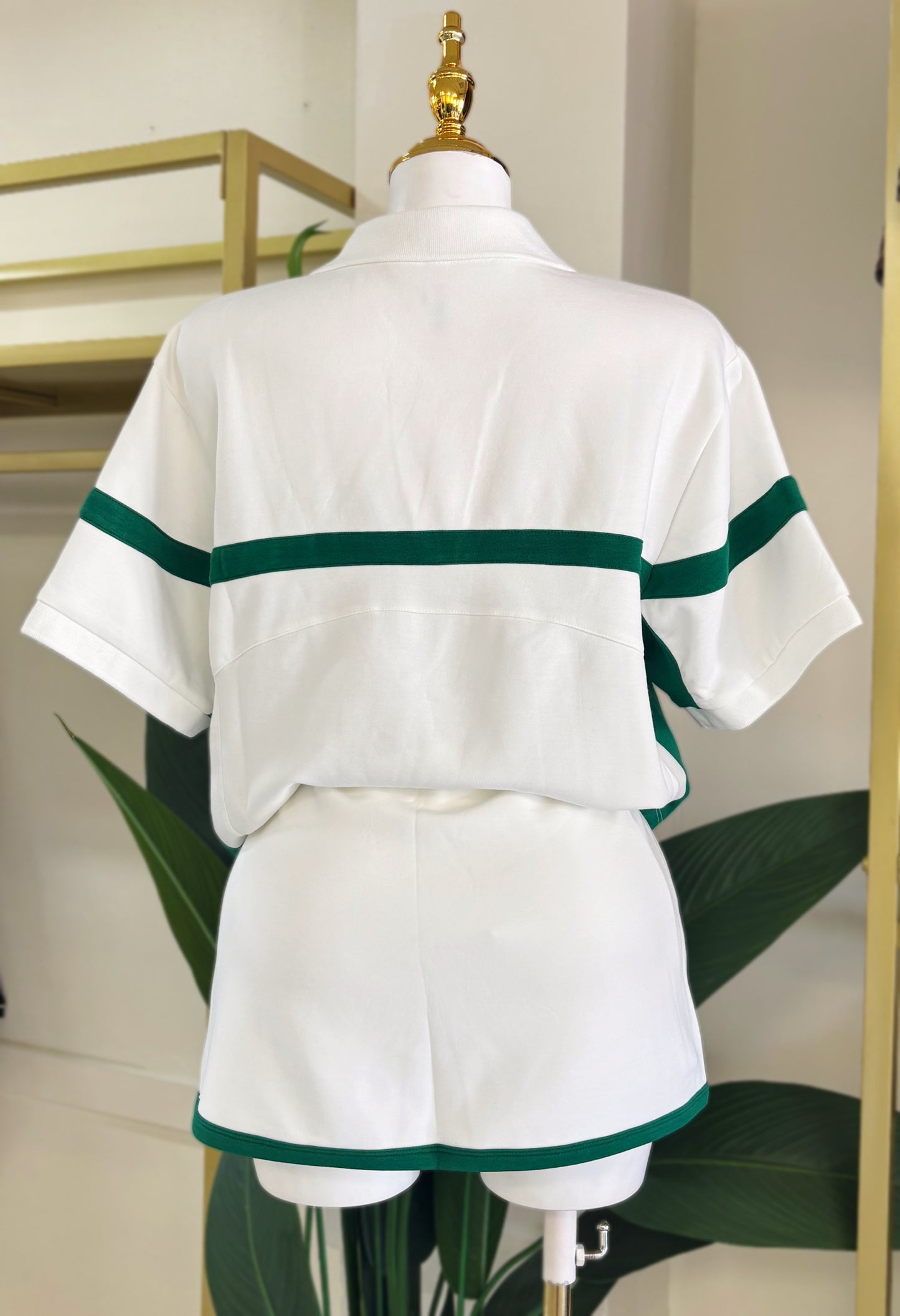 Camile Skort Set (White/Green)