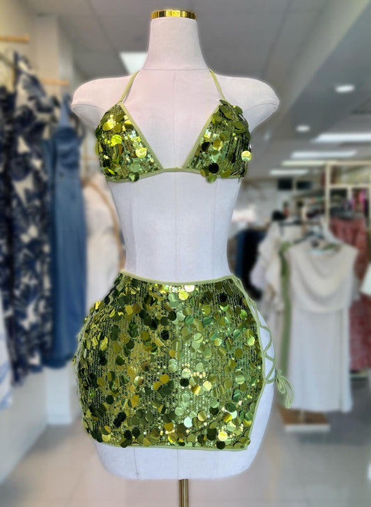 Emma Sequin Set (Green)