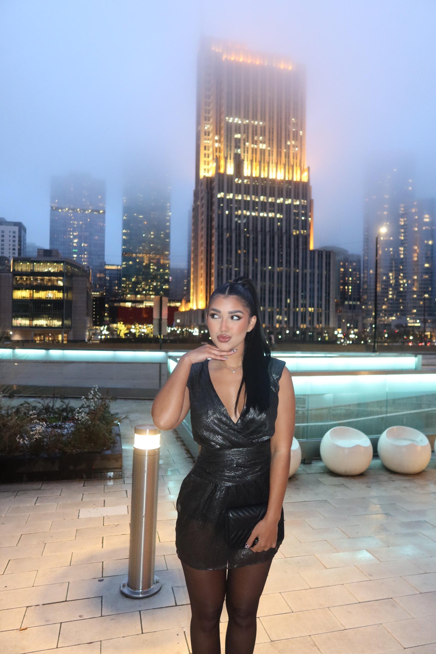 Elena Metallic Short Dress