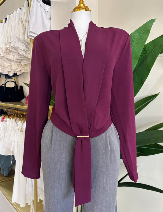 Veronica Wine Blouse
