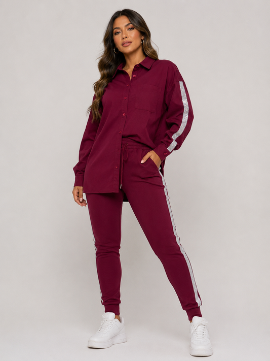 Burgundy Diamonds Travel Set