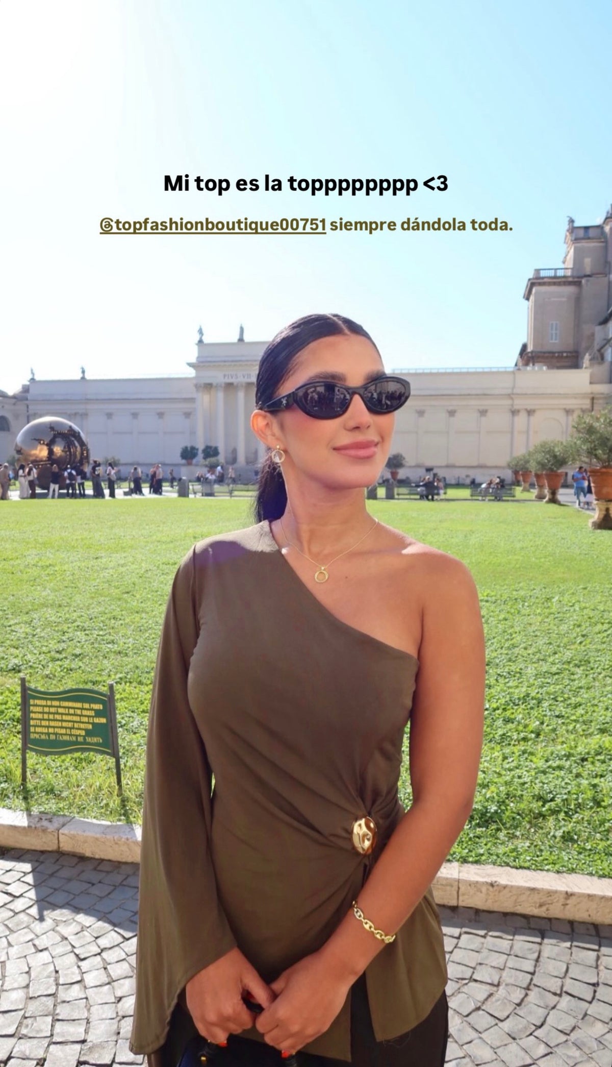 Alba One Shoulder Blouse (Olive)