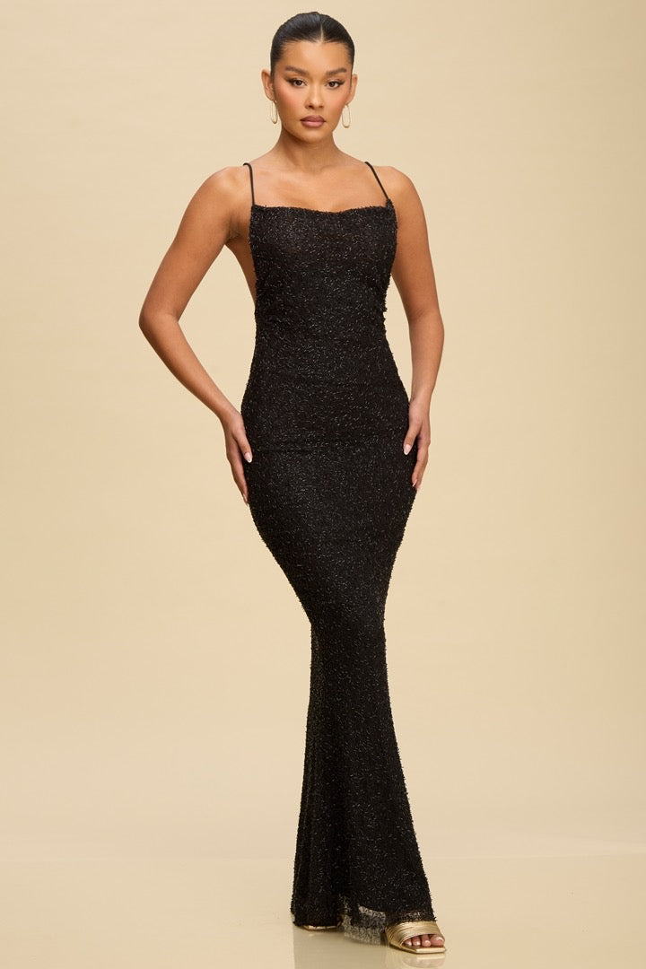 Jazmine Detail Maxi Dress (Black)