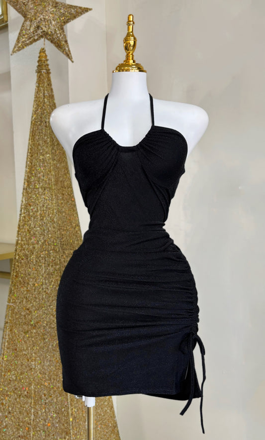 Nahira Black Glitter Dress