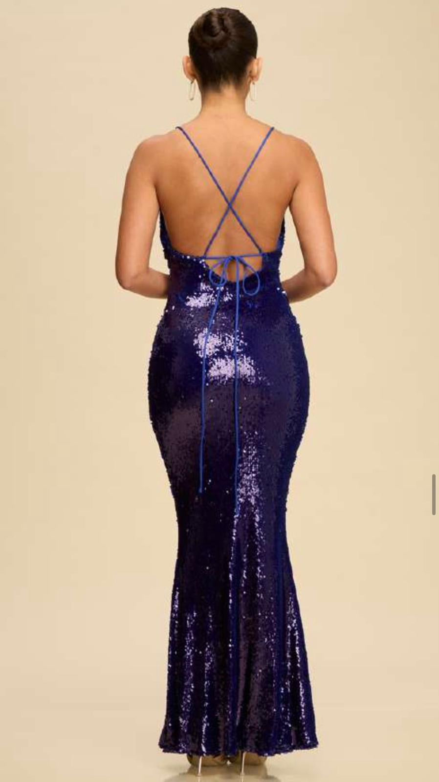 Bianca Royal Sequin Maxi Dress