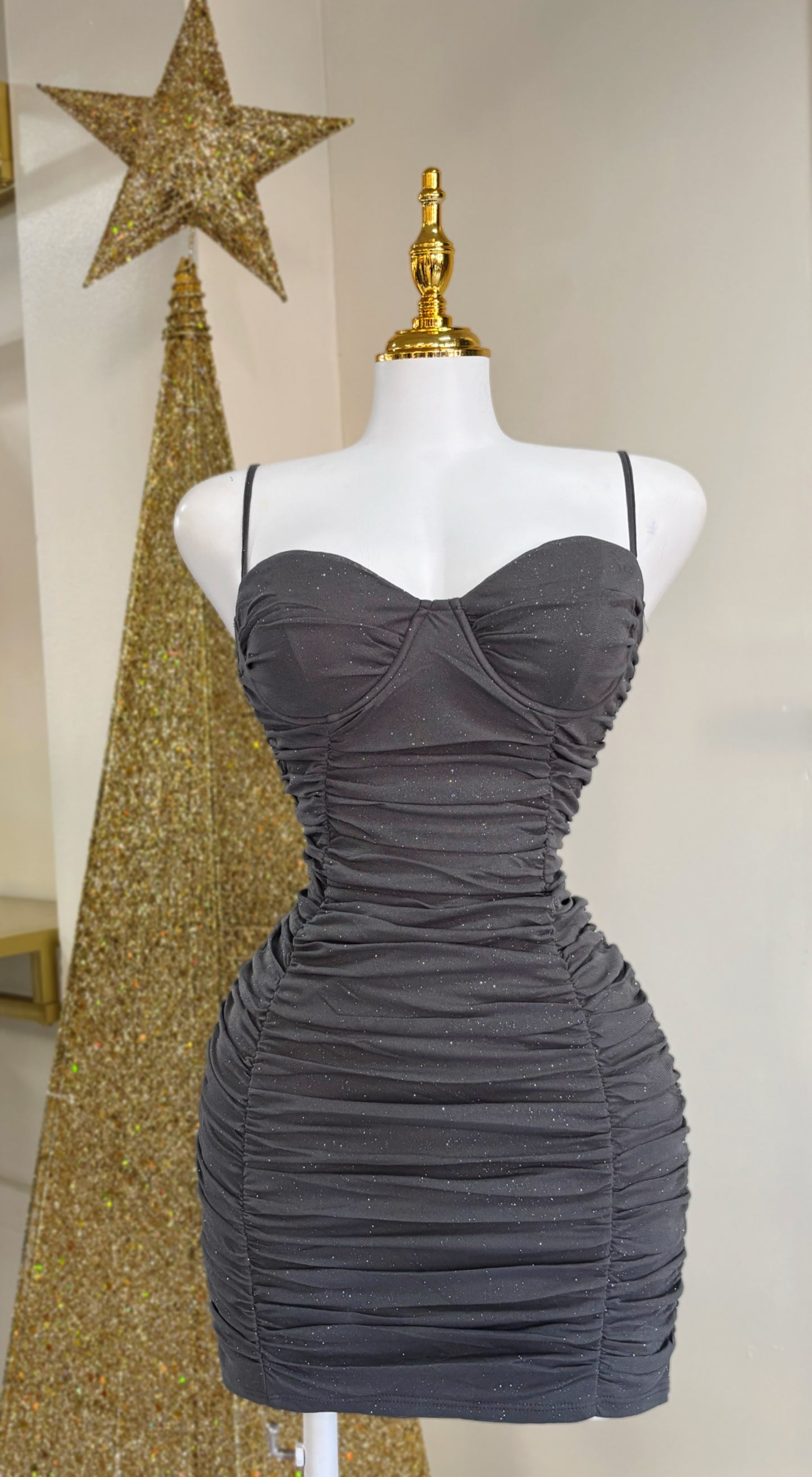 Camila Grey Glitter Dress