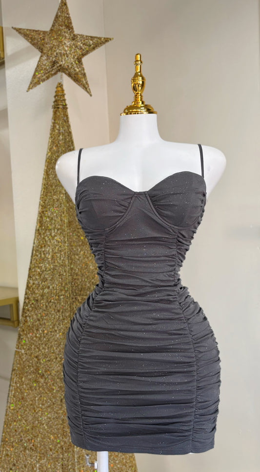 Camila Grey Glitter Dress