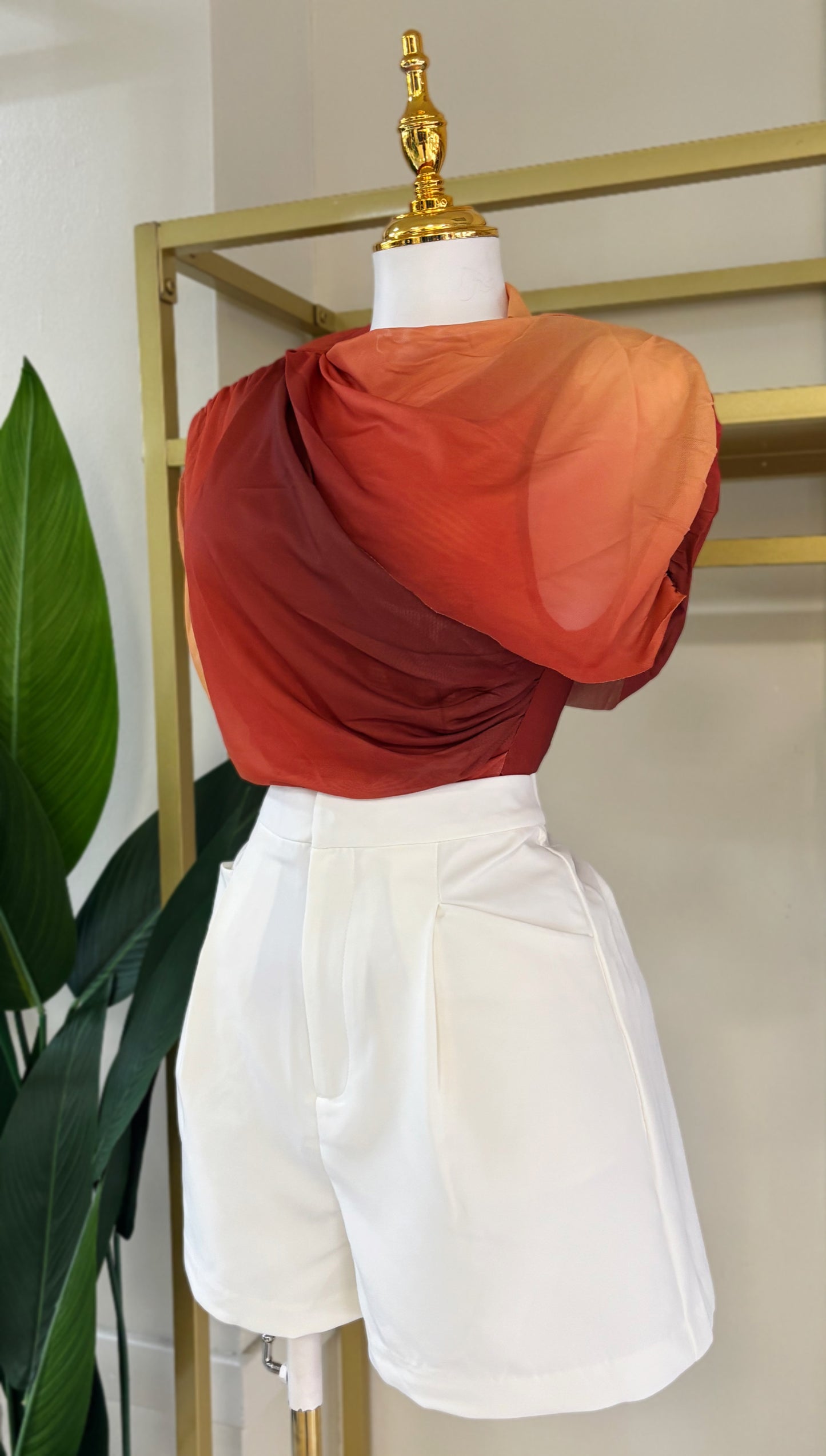 Lissa Cape Blouse (Orange)