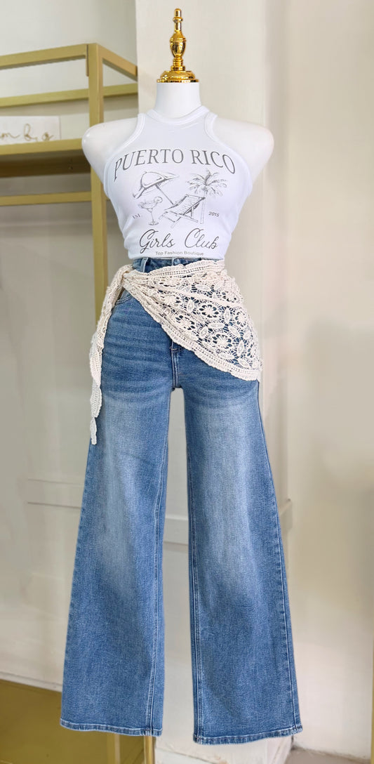 Adarah Crochet Detail Jean