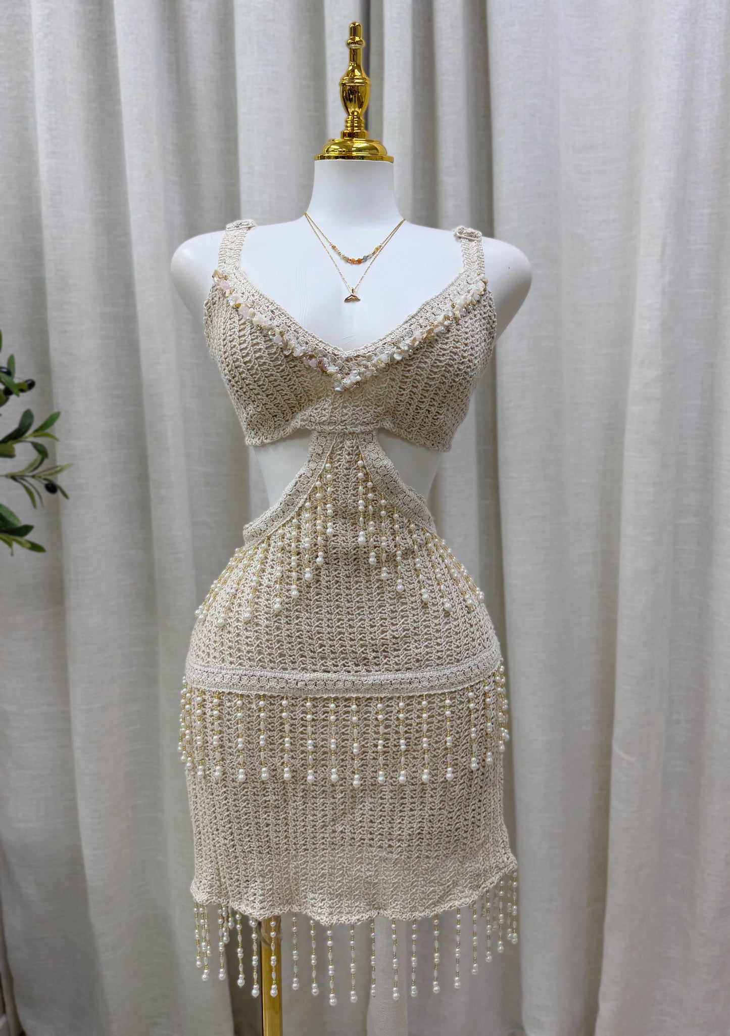 Cozumel Crochet Pearls Dress