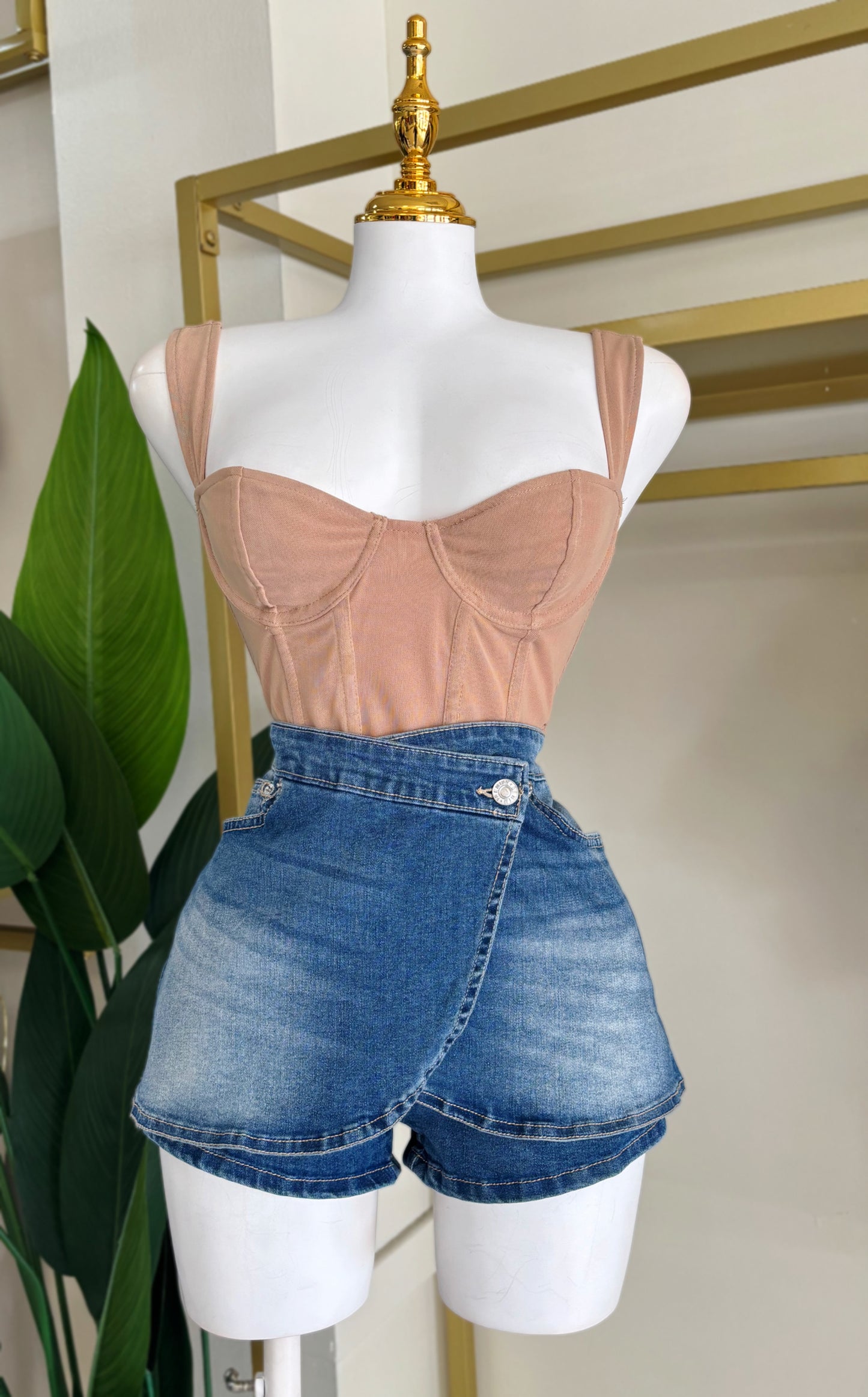 Sofia Denim Skort (Dark Blue)