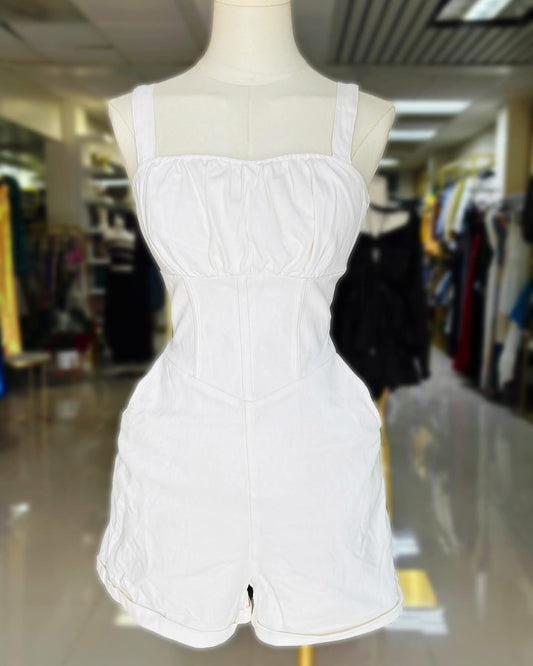 Rita White Demin Romper