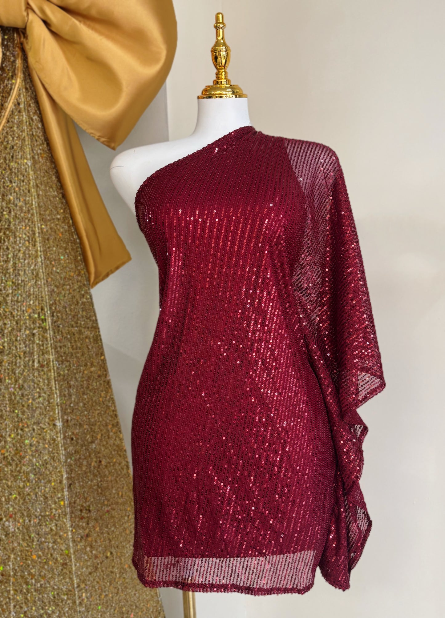 Giorgina Sequin Dress (Burgundy)