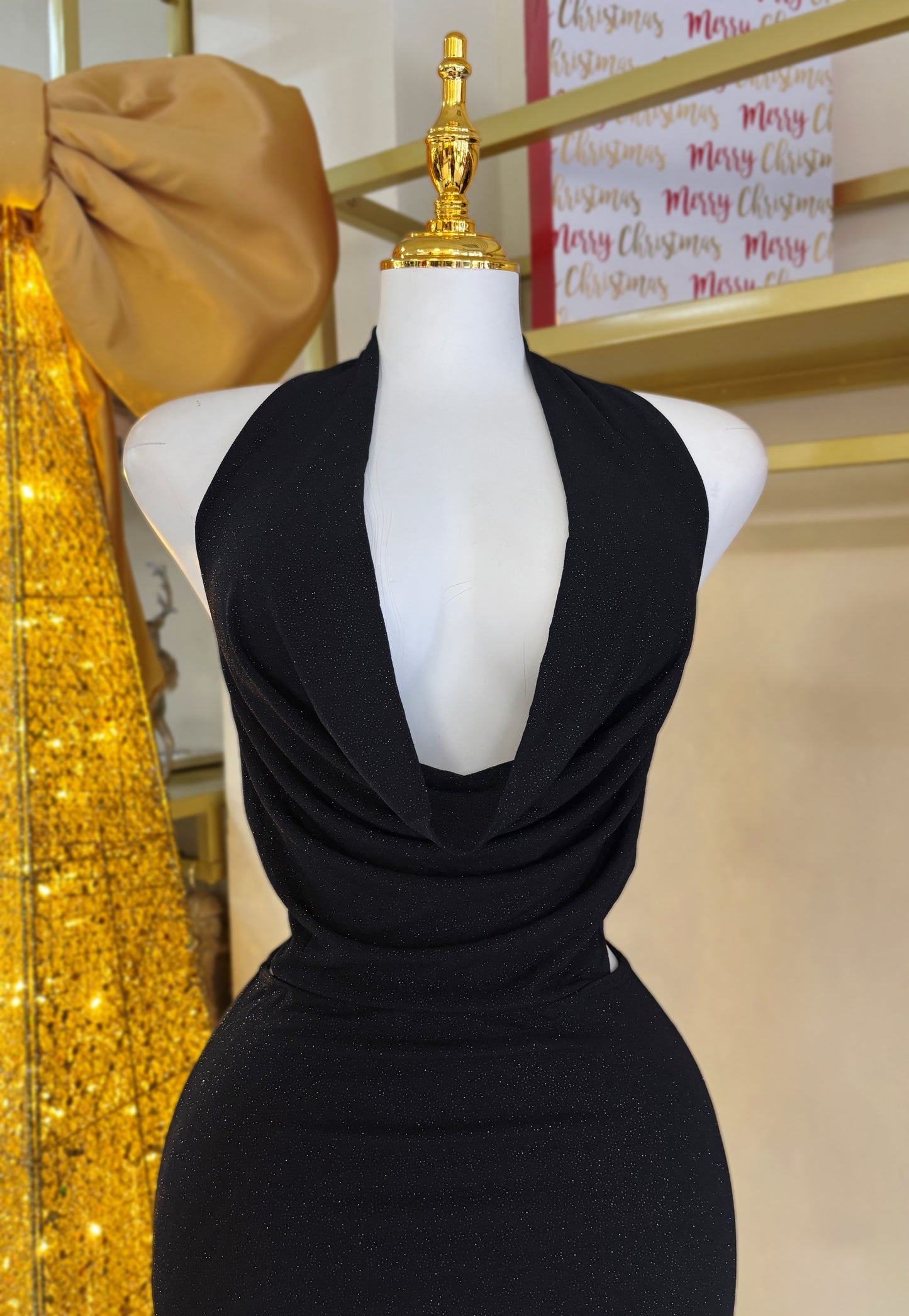 Nadia Glitter Dress (Black)
