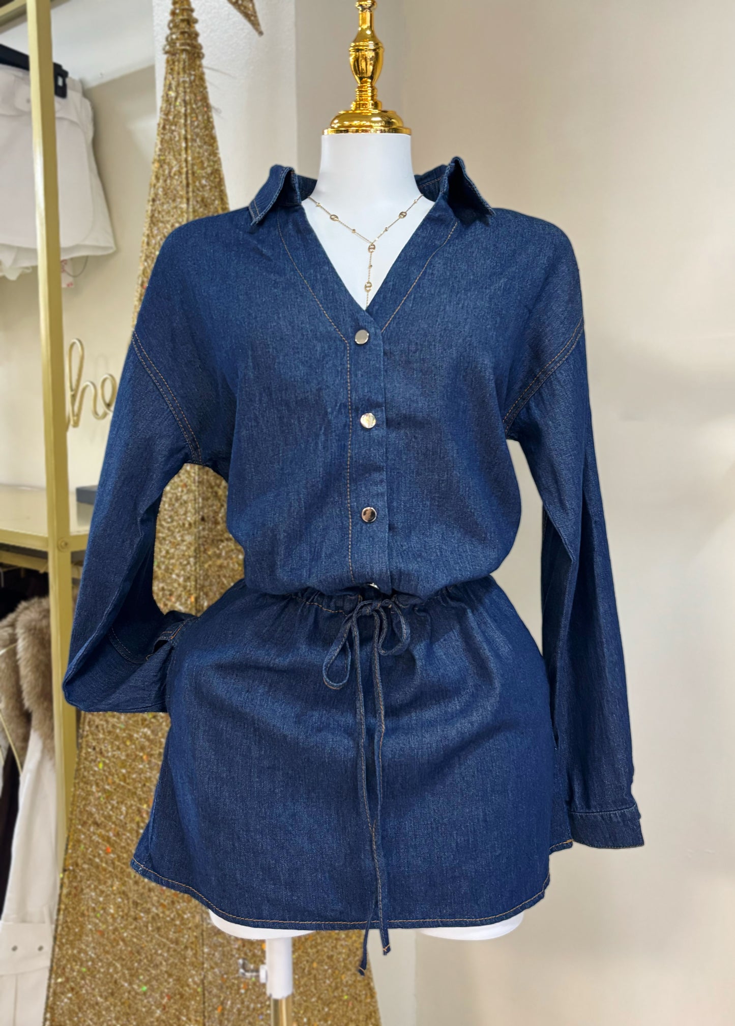 Emilia Denim Short Dress