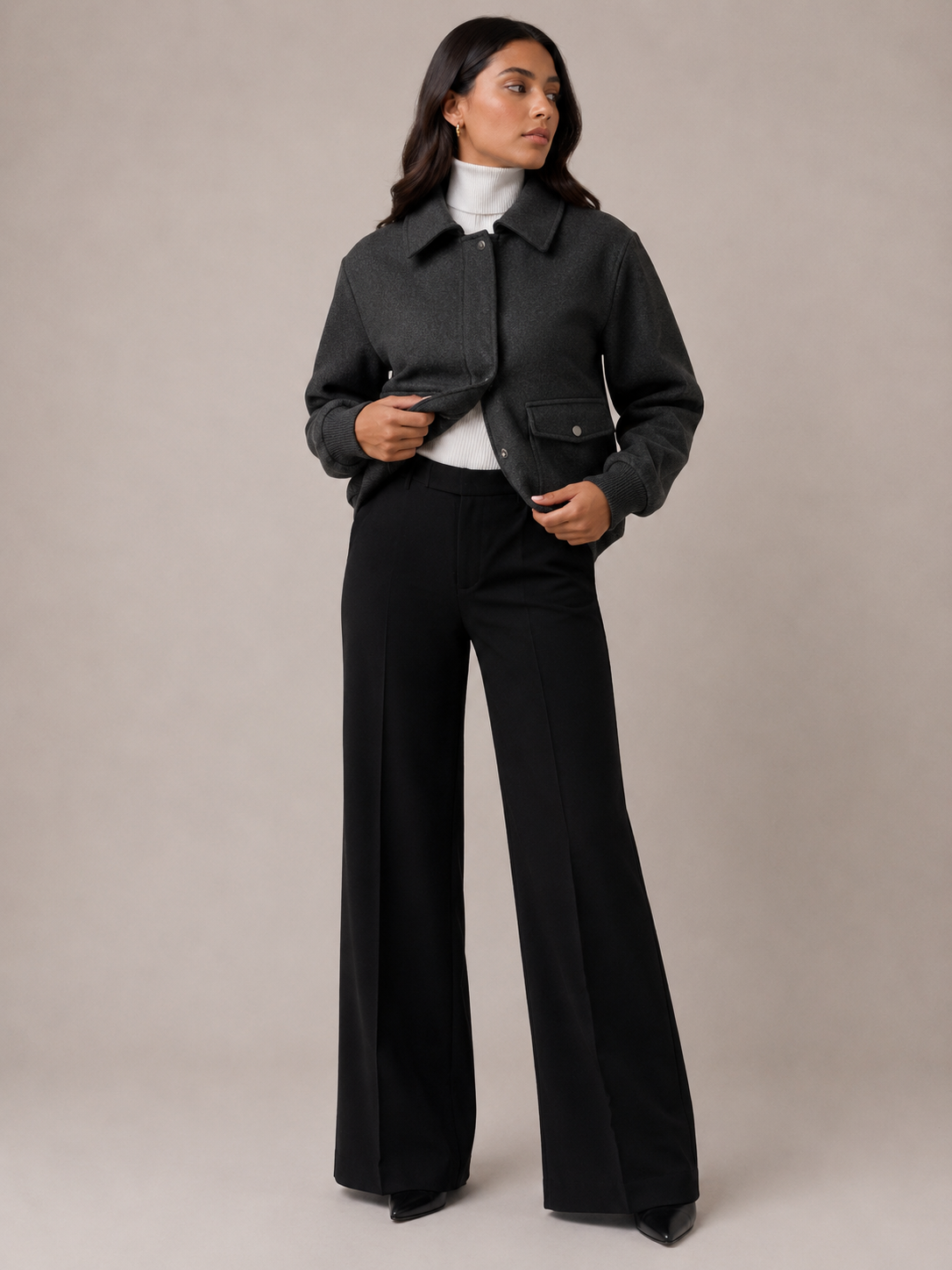 Milena Office Pants (Black)Corre pequeño )