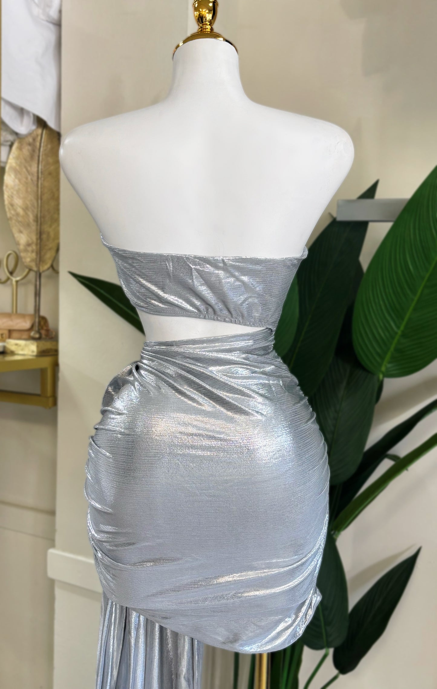 Valeria Metallic Flower Dress