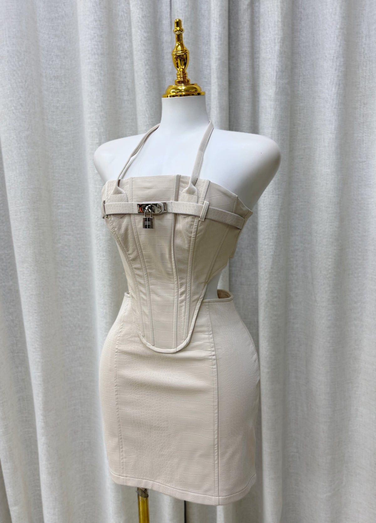 Zahara Croc Dress (Nude)