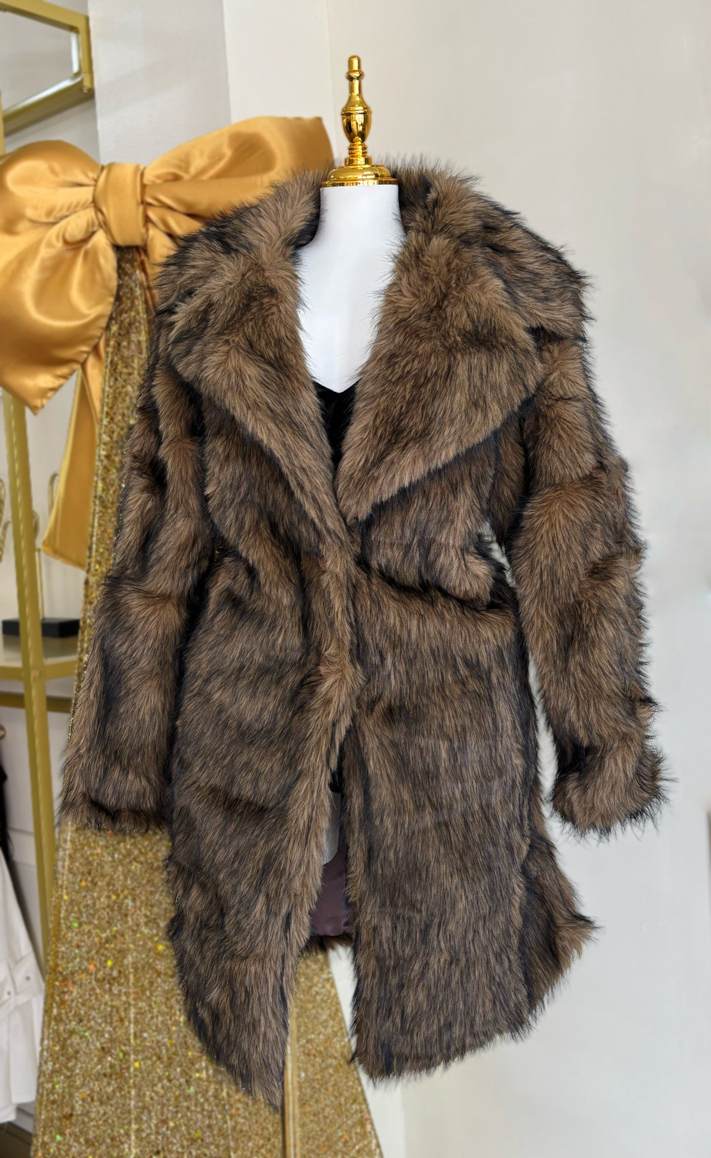 Manhattan Faux Fur Long Coat