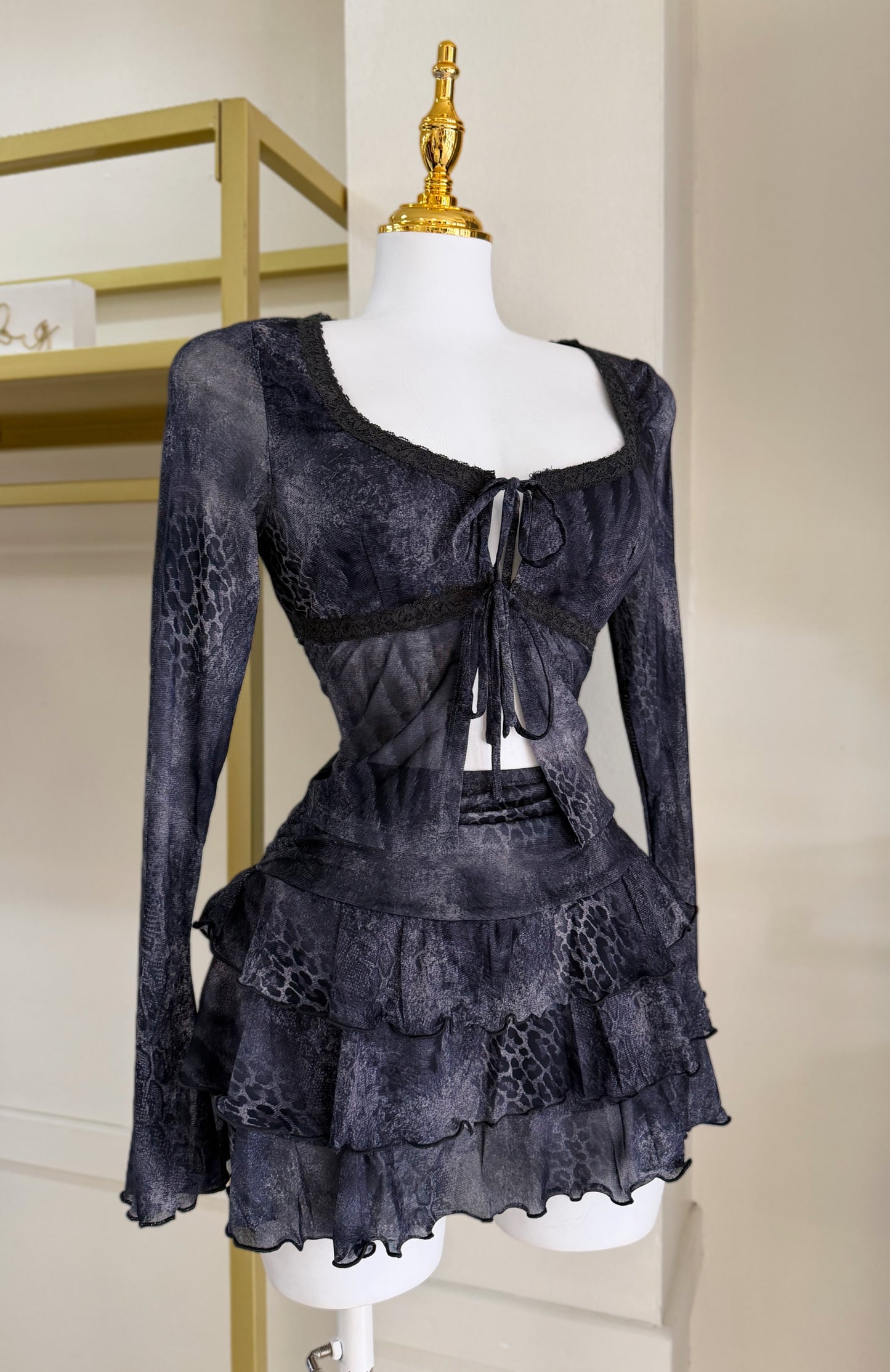 Midnight Print Skirt Set