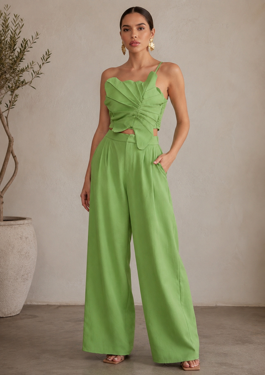 Selena Leaf Detail Pant Set