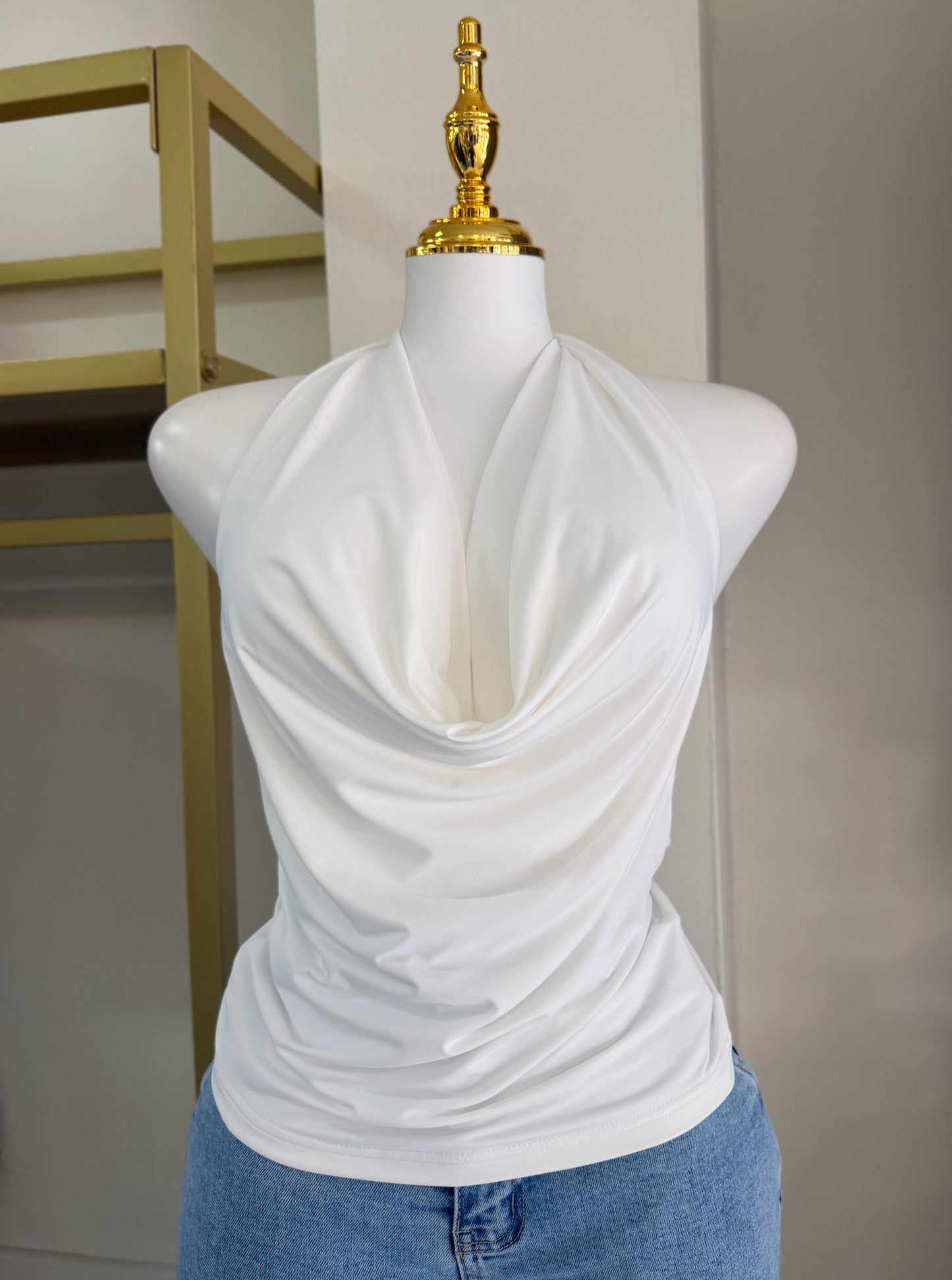 Paula Back Detail Top (White)