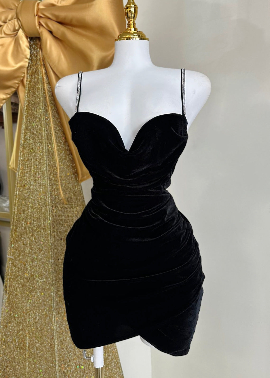Dalia Velvet Black Dress