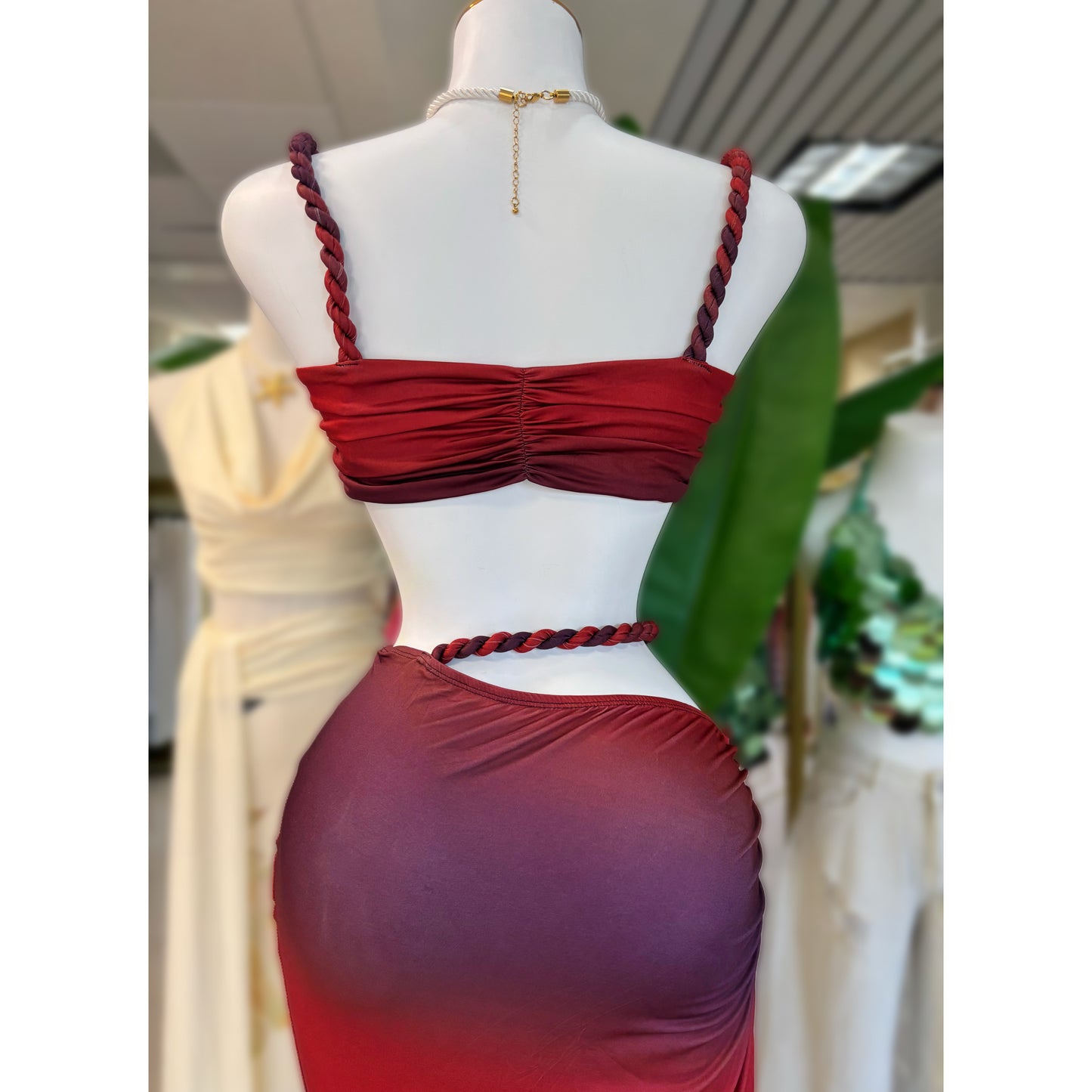 Red Blossom Skirt Set