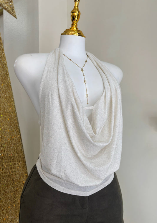 Paulina Glitter Top (Blanco)