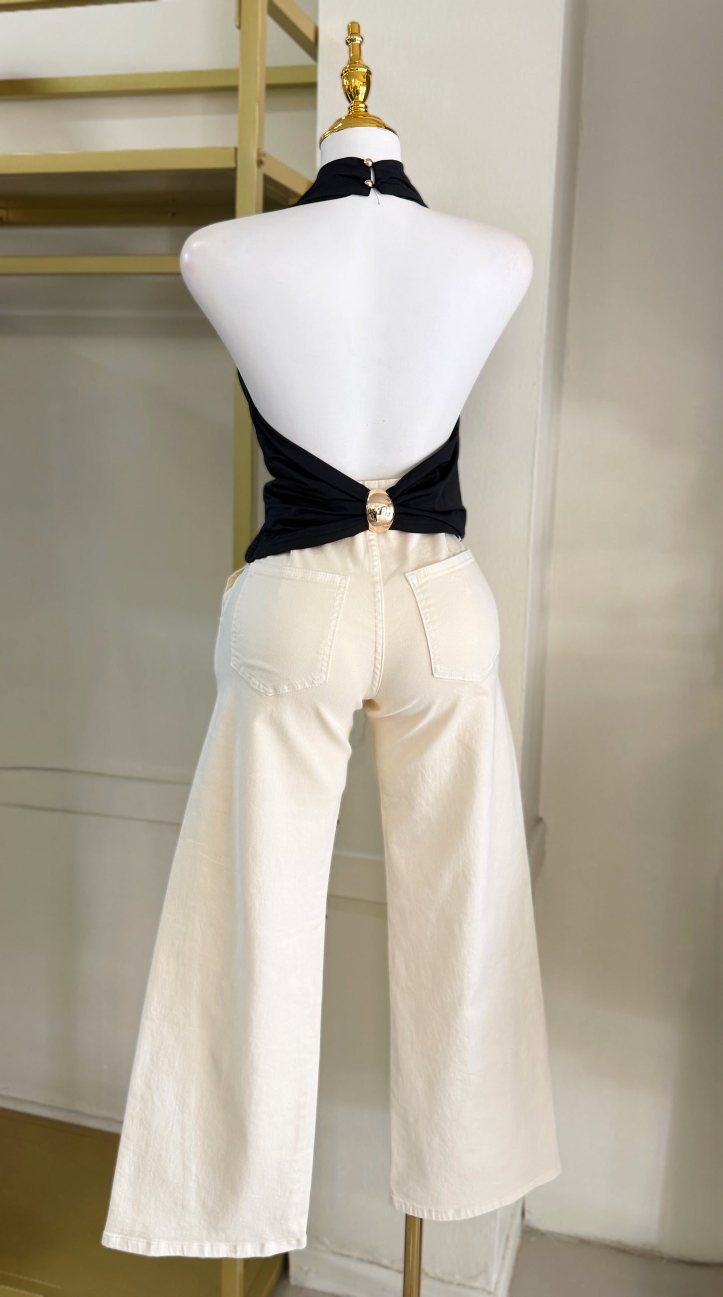 Juliana Belt Jean (Beige)