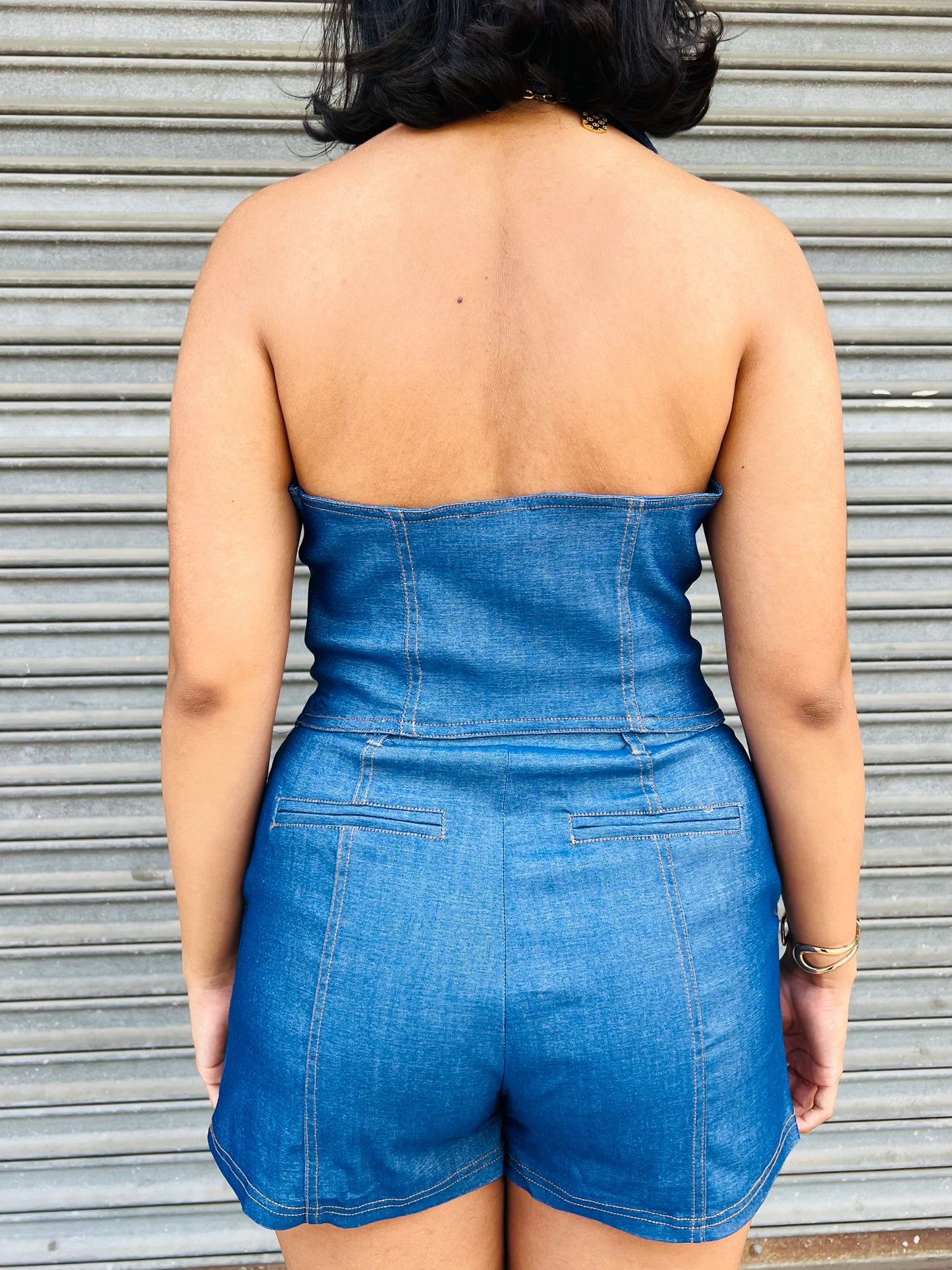 Katia Denim Short Set