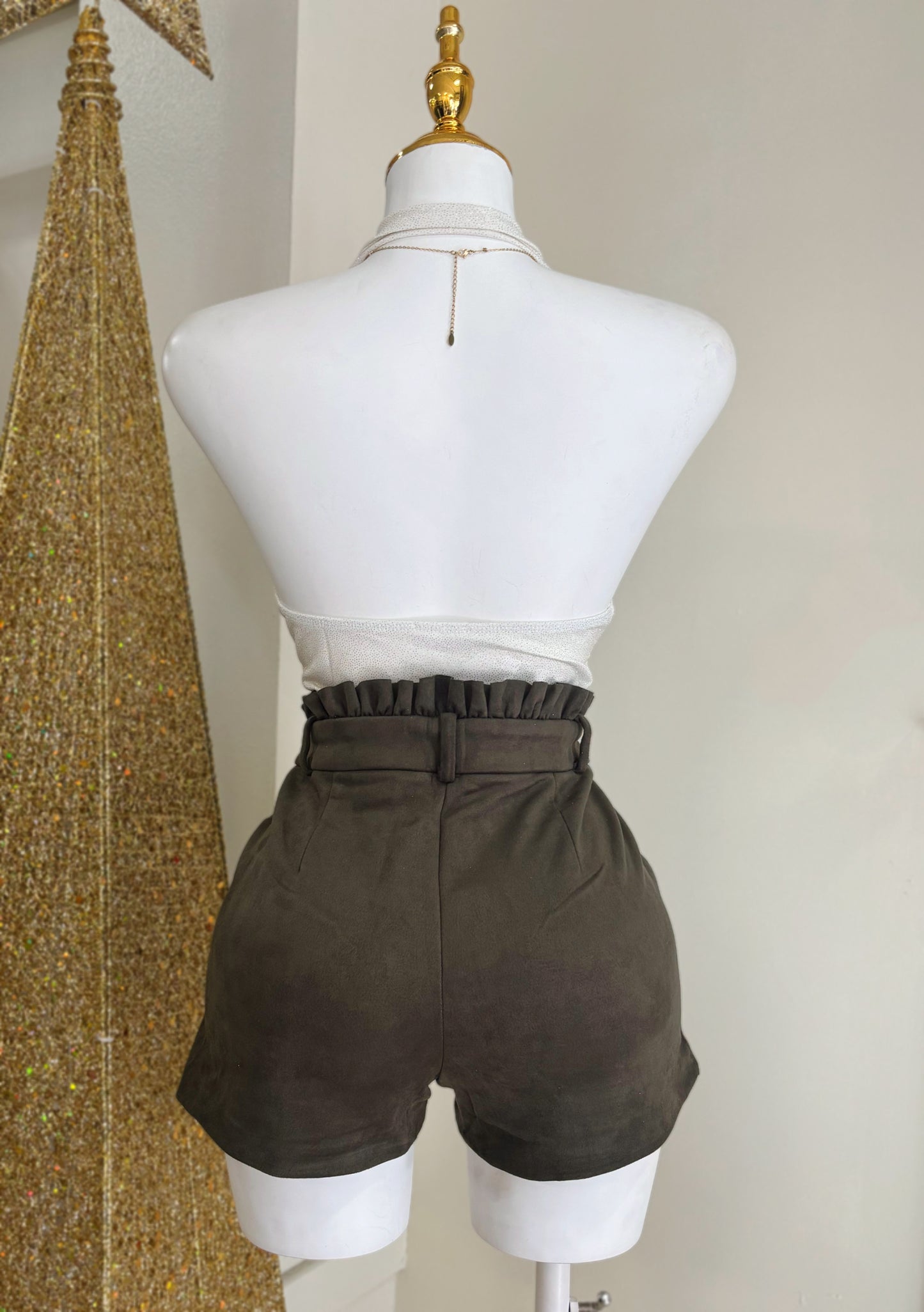 Merida Suede Short Dress (Olive)