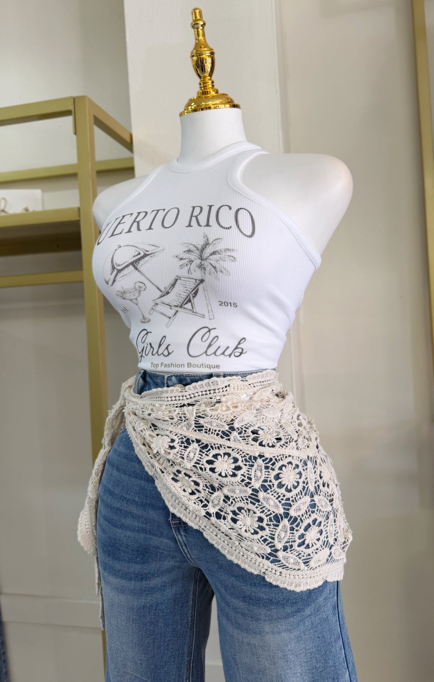 Adarah Crochet Detail Jean