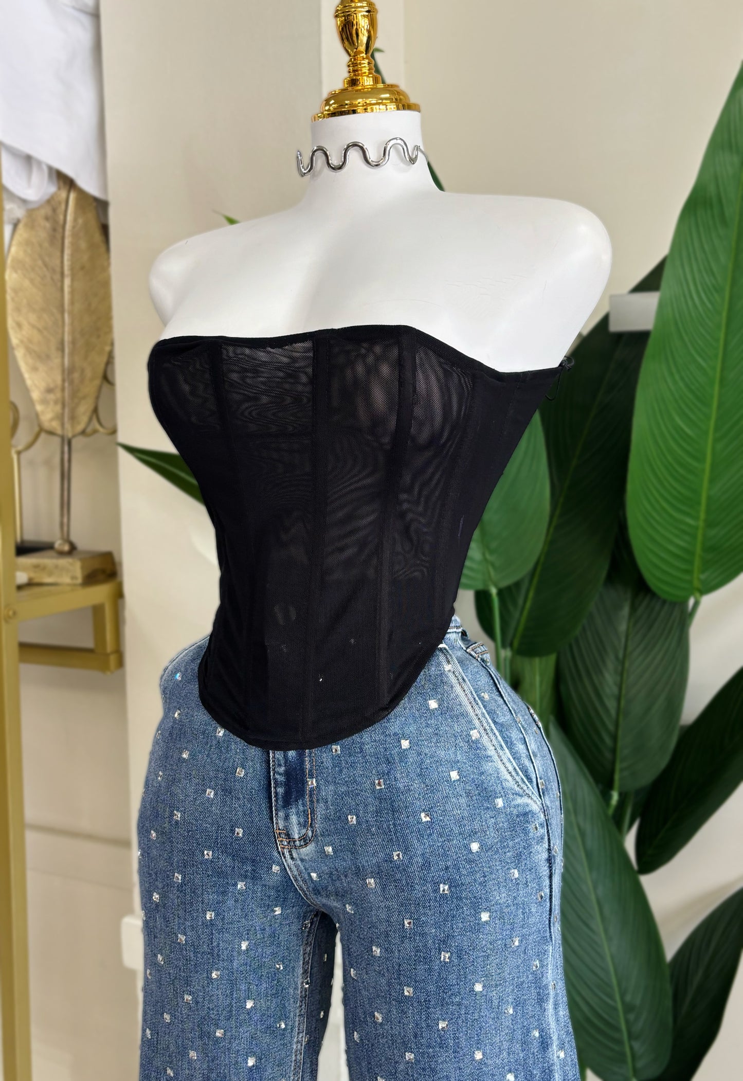 Antonia Mesh Corset (Corre Pequeño)