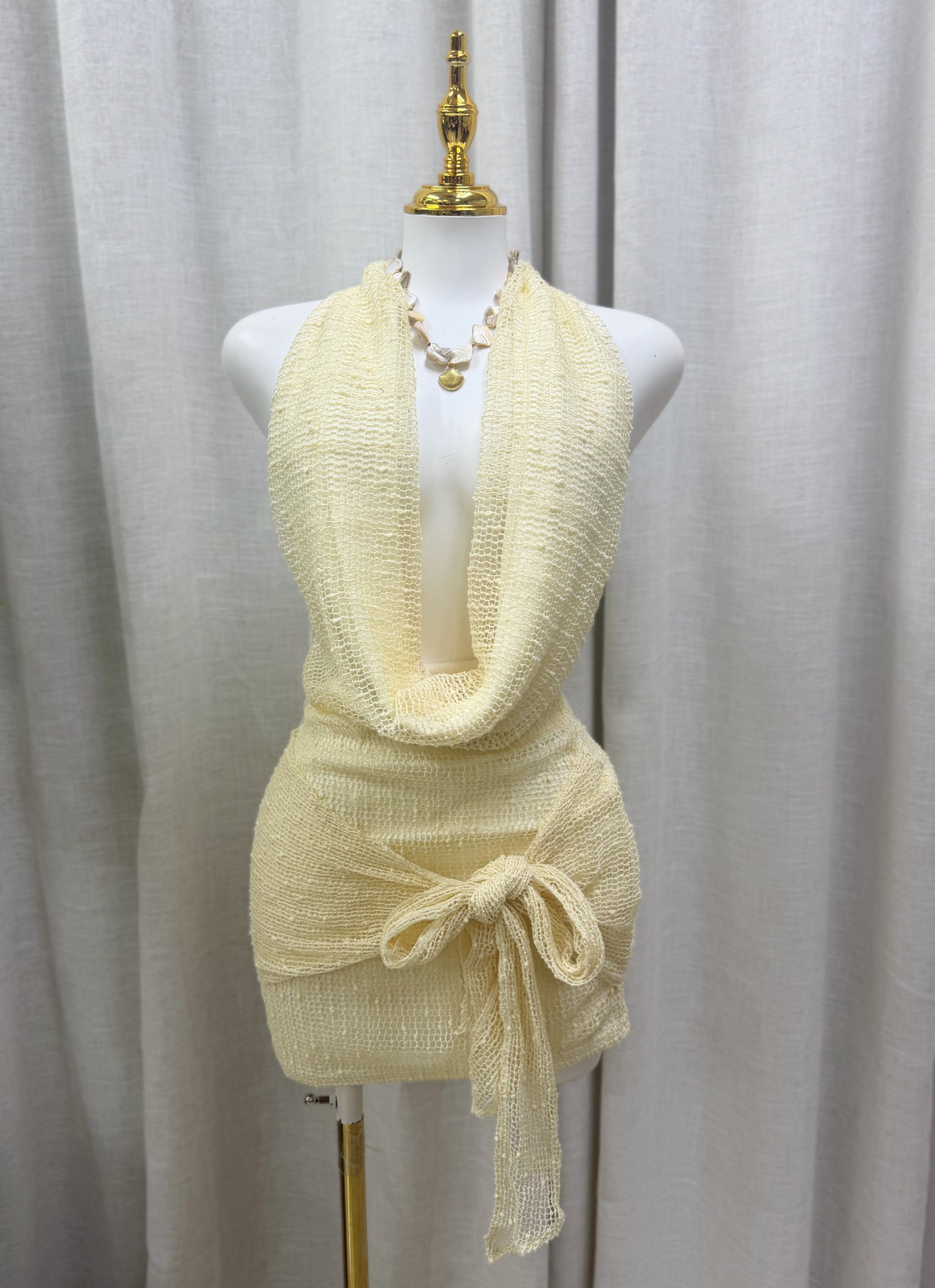 Aitana Halter Dress (Lemon)