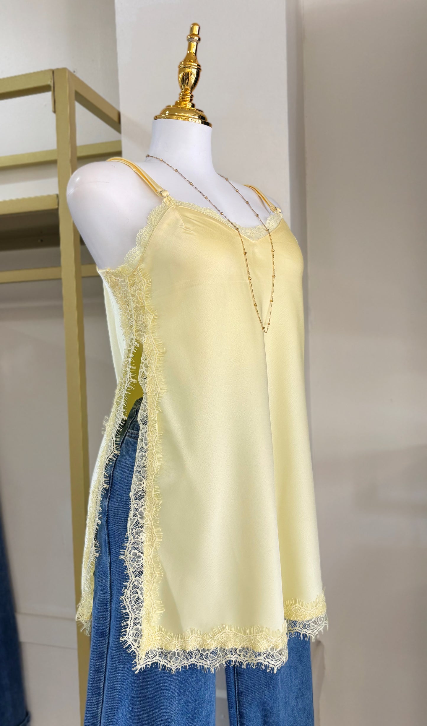 Galilea Satin Lace Blouse (Yellow)