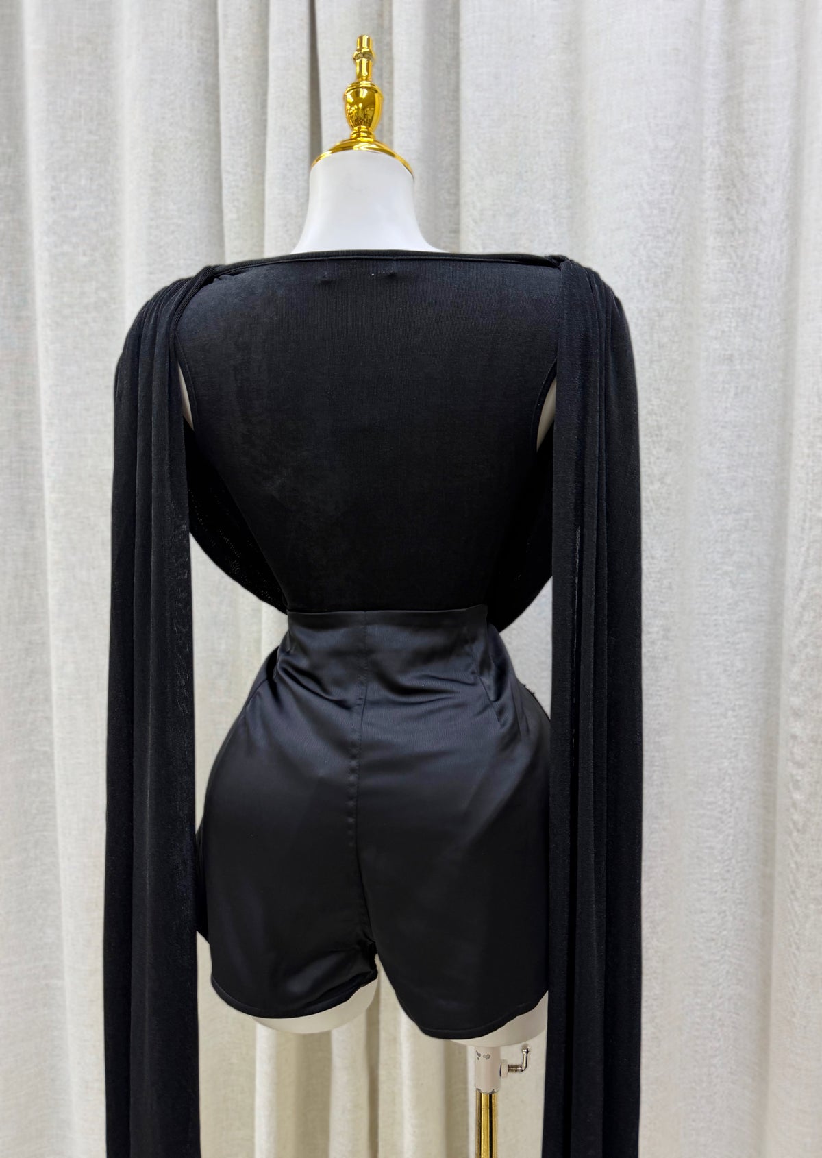 Noir Drape Bodysuit (Black)